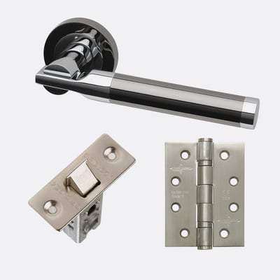 Vega Polished Chrome/Black Chrome Handle Hardware Pack-LPD Doors-Ultra Building Supplies