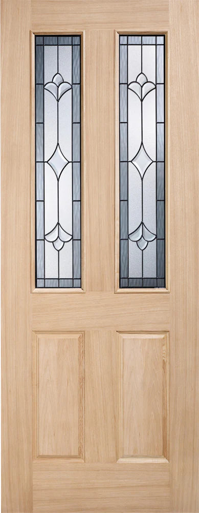 Salisbury Oak Unfinished 2 Part Obscure Double Glazed Light Panels External Door - All Sizes